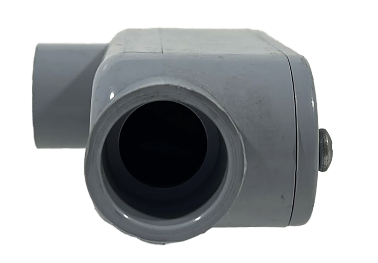 Cantex 5133663 Conduit Body 1/2 Inch PVC Type LB Screw-On Cover 90 Degree Hub Location