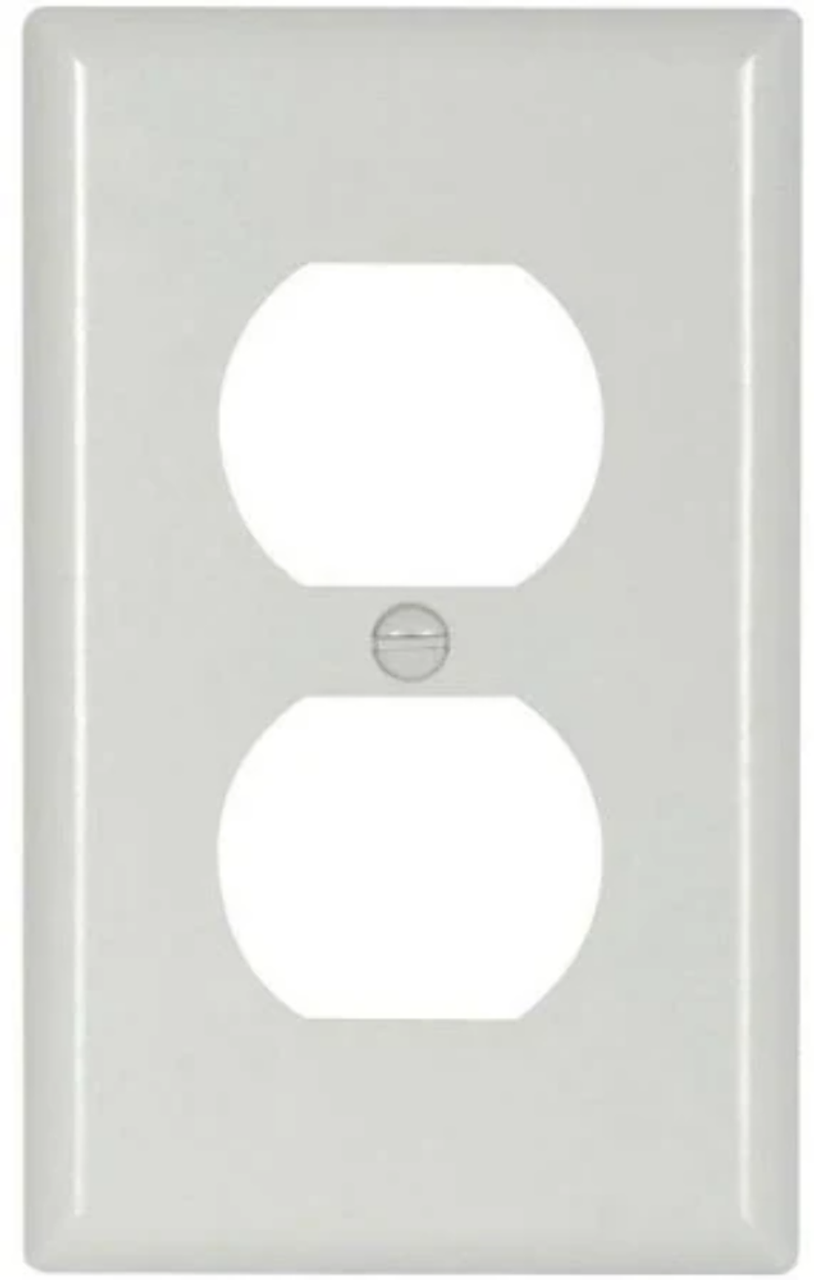 Eaton 2142W-F-LW Duplex Receptacle Wallplate White Single-Gang Oversized