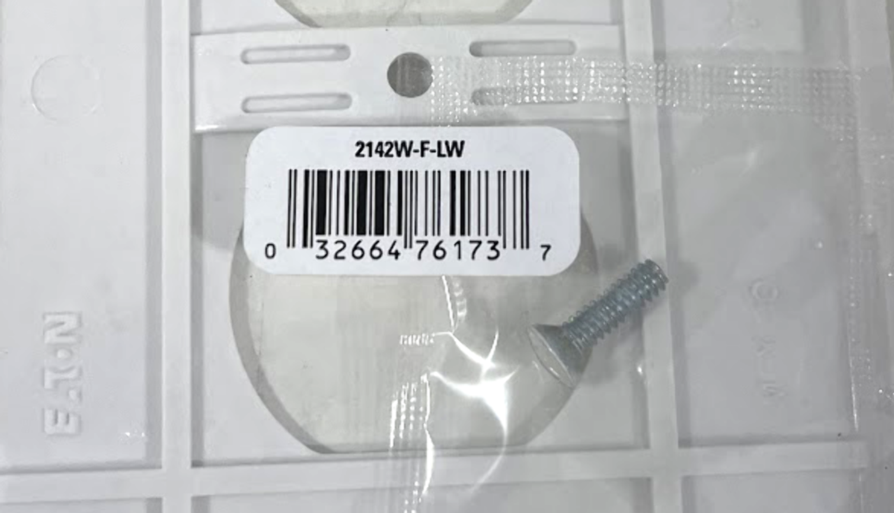 Eaton 2142W-F-LW Duplex Receptacle Wallplate White Single-Gang Oversized
