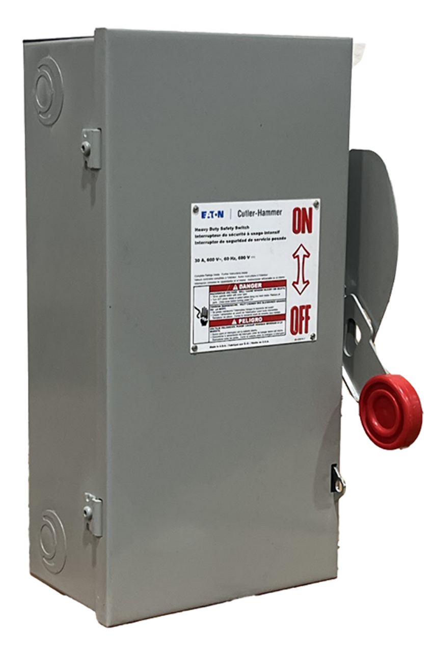 Eaton DH261FGK Fusible Disconnect Heavy Duty 30A 600V NEMA 1 2P 1Ph 2W