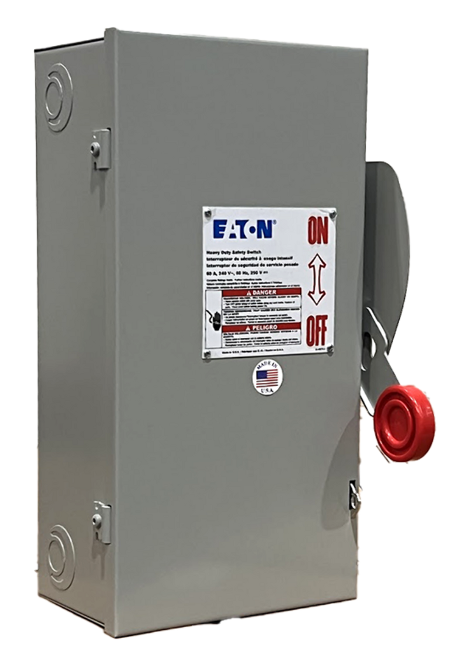 Eaton DH222FGK Fusible Disconnect Heavy Duty 60A 240V NEMA 1 2P 1Ph