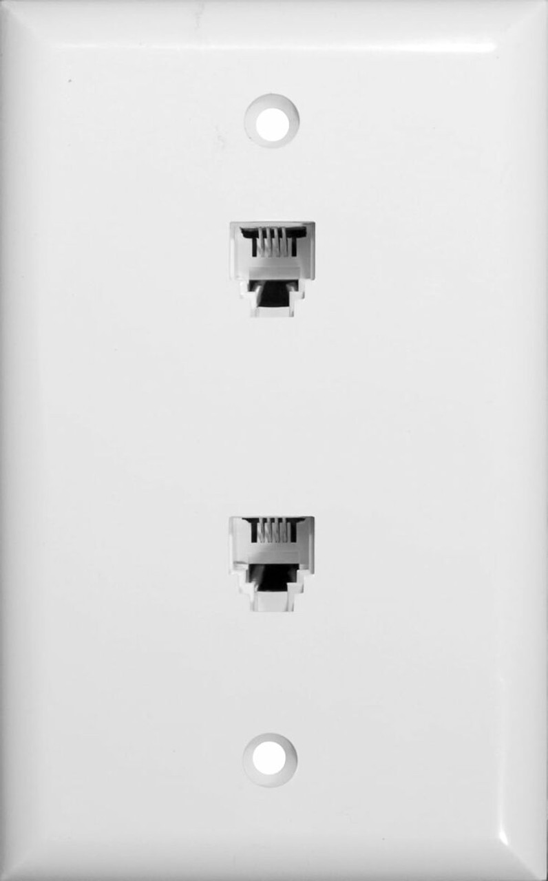 Morris 80021 White 4 Conductor Phone Jack Wall Plate