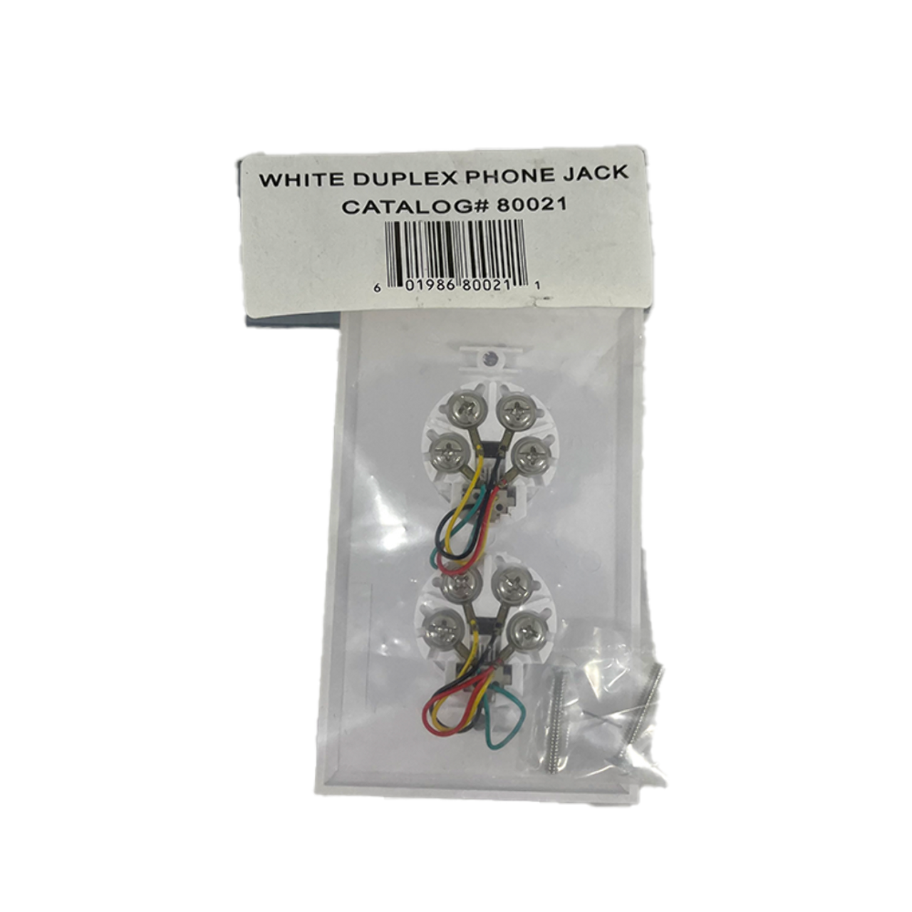 Morris 80021 White 4 Conductor Phone Jack Wall Plate