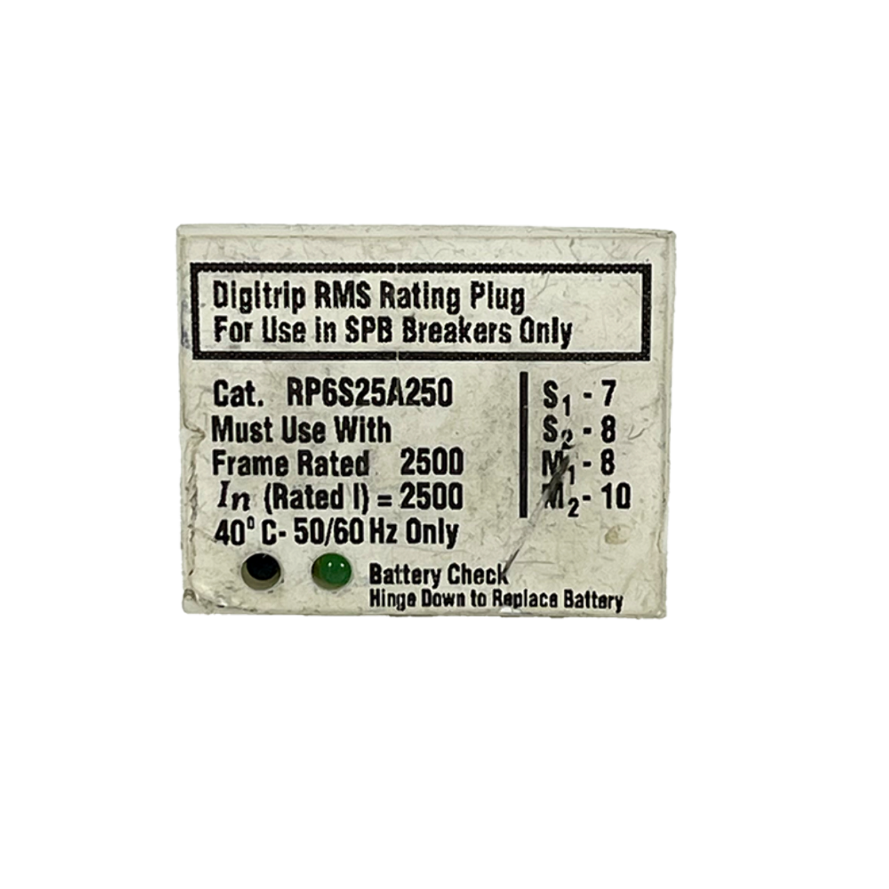 Eaton RP6S25A250 Digitrip RMS Rating Plug 2500A 50/60Hz
