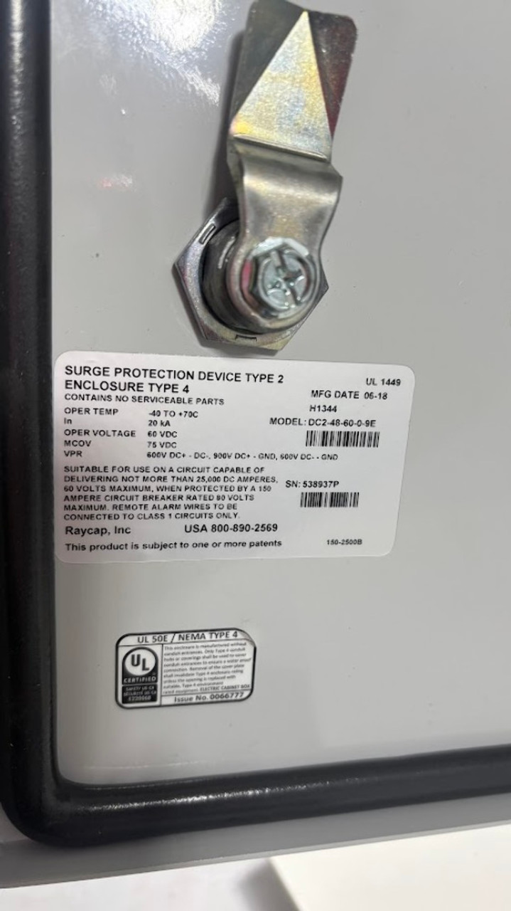 Raycap Inc DC2-48-60-0-9E Strikesorb Surge Protection Enclosure Only
