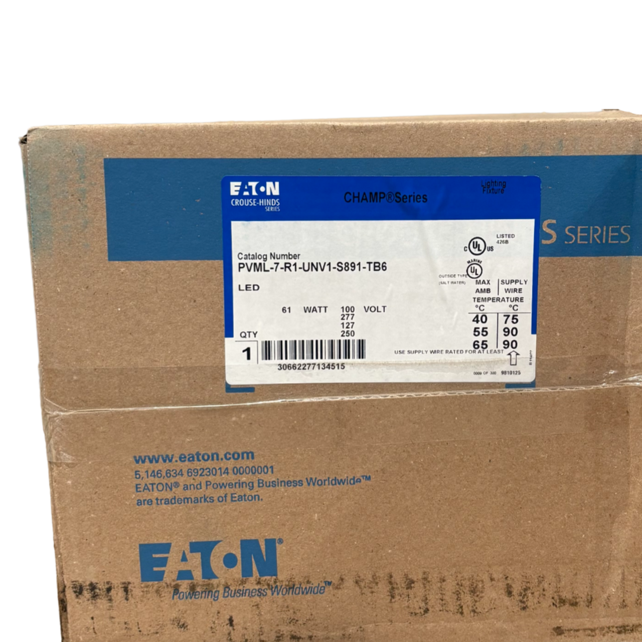 Eaton PVML-7-R1-UNV1-S891-TB6 Champ Pro PVML LED Fixture 61W 100-277V Dimmable