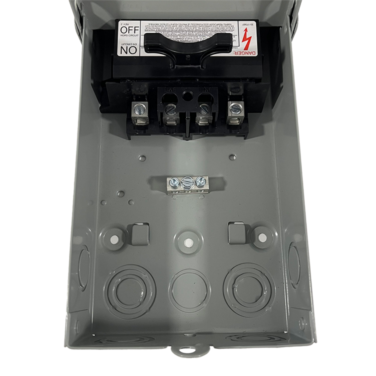 Eaton DPU222R Non Fusible Disconnect Pullout 60A 120/240V 10 kAIC NEMA 3R Gray
