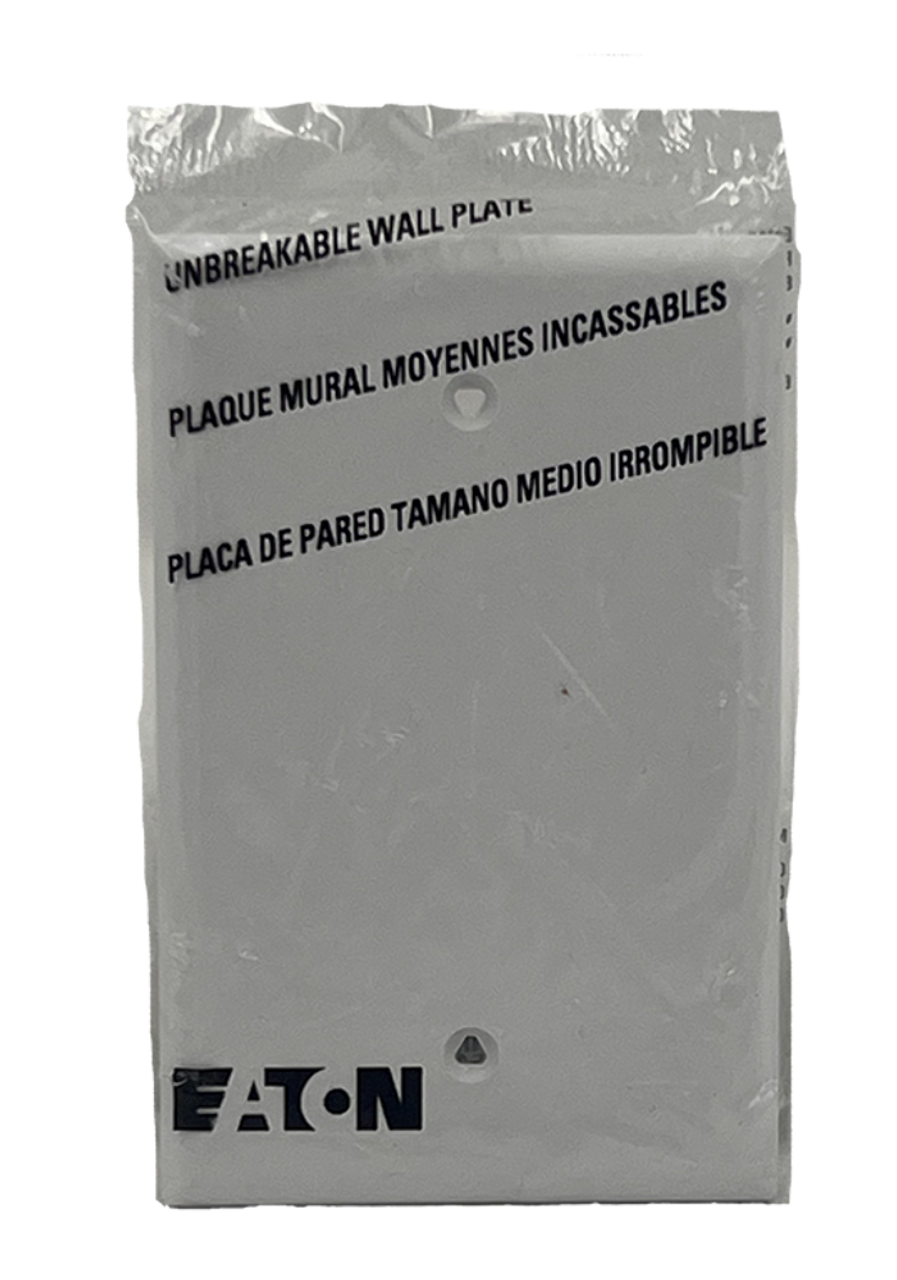 Eaton PJ13W Wallplate 1 Gang Blank Box Mount Polycarbonate Mid-size White