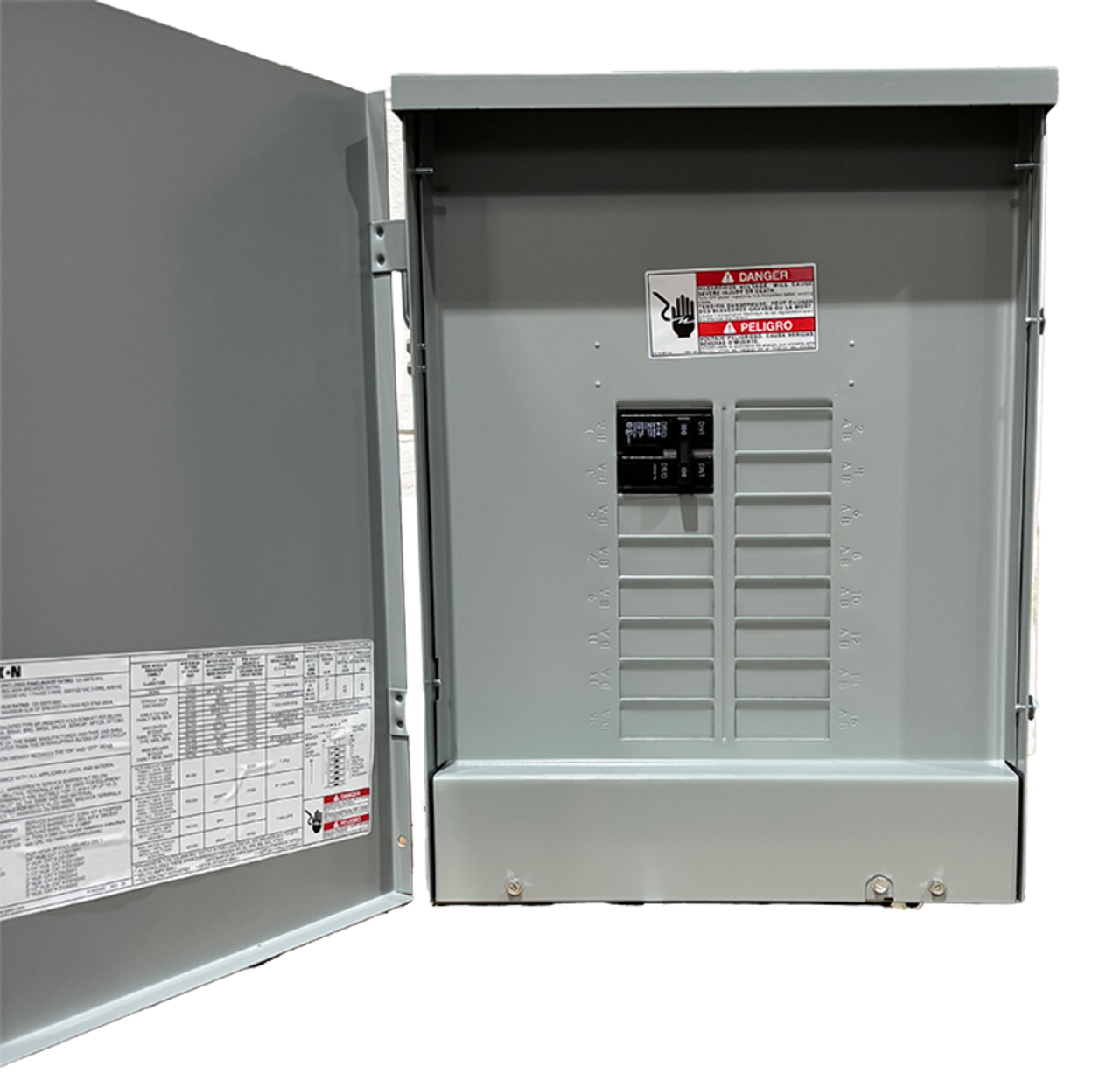 Eaton BRP12B100R Main Breaker Load Center 125A 120/240V 1PH 3W 10kA NEMA 3R 12SP