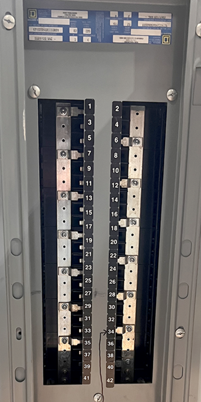 Square D NQOD Panelboard 225A 208Y/120VAC 3Ph 4W Series E2 w/MHC38S Enclosure NEMA 1 42 Spaces