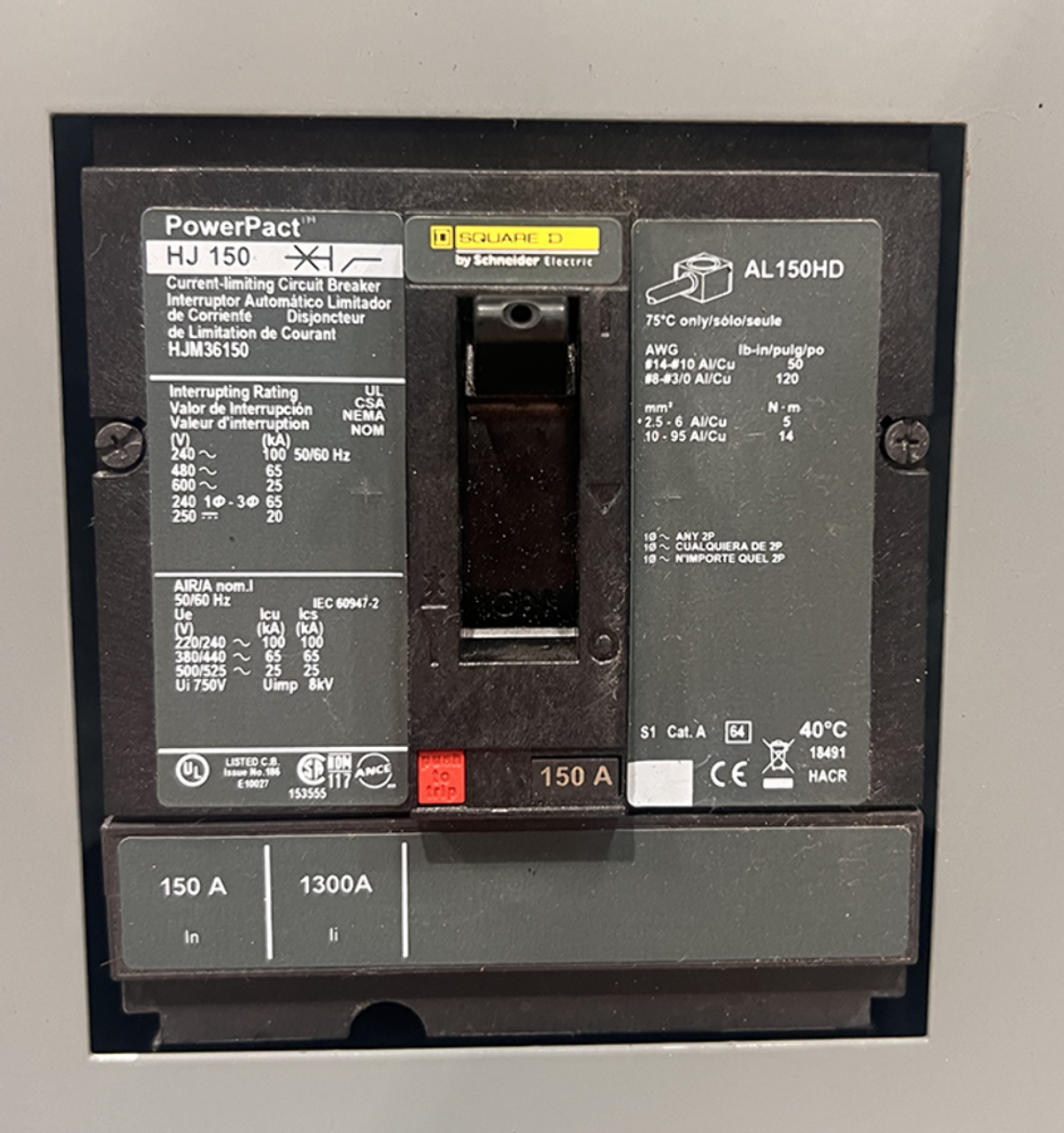 Square D NF 29417646580030001 Main Breaker  Panelboard 250A 480Y/277V 3Ph 4W Series E1 w/NC56S Enclosure NEMA 1 30 Spaces
