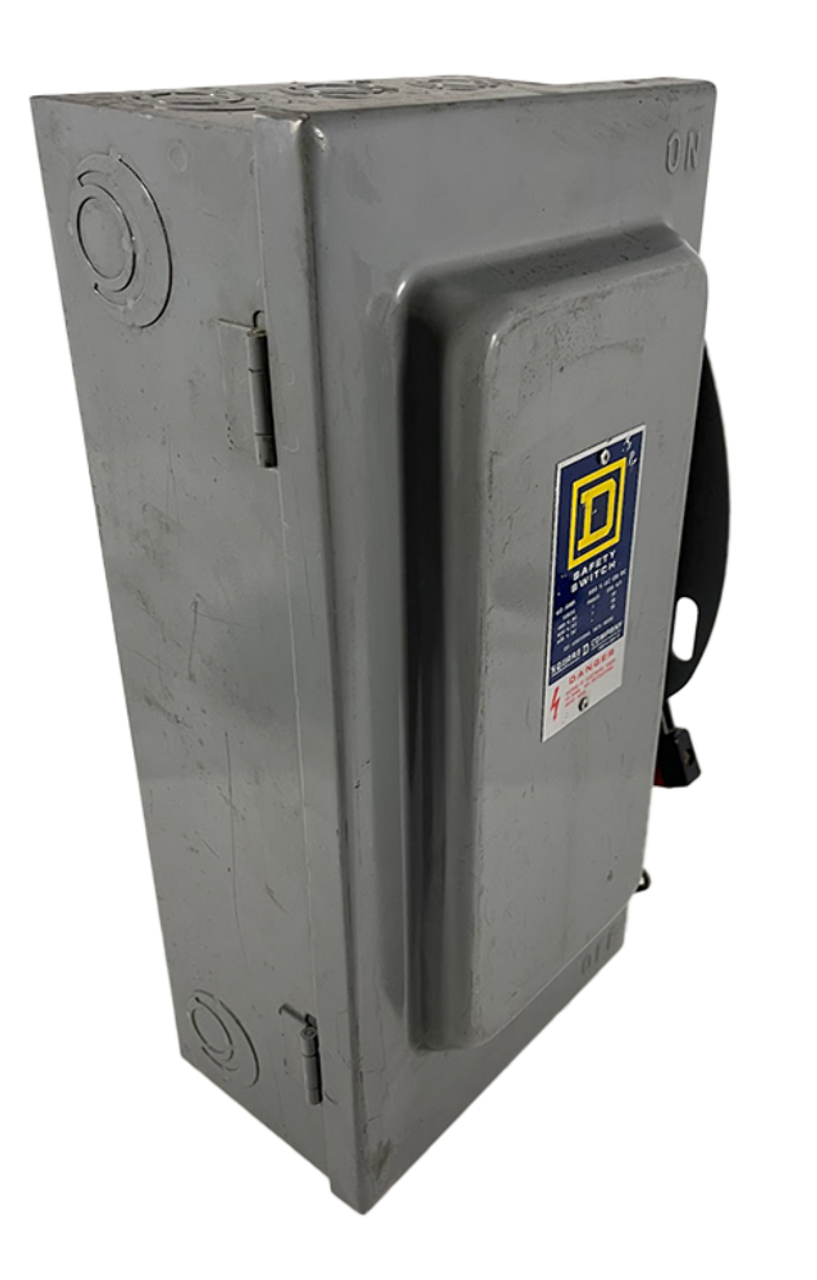 Square D HU262 Non-Fusible Disconnect Heavy Duty 60A 600V NEMA 1 2P 1Ph 2W