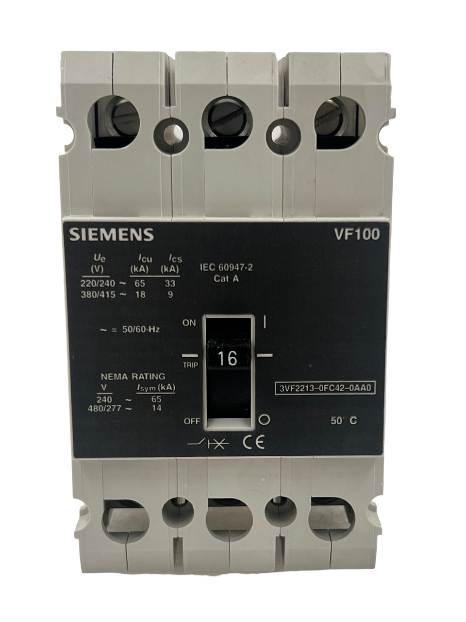 Siemens 3VF2213-0FC42-0AA0 Circuit Breaker 16A 240/415V 3P