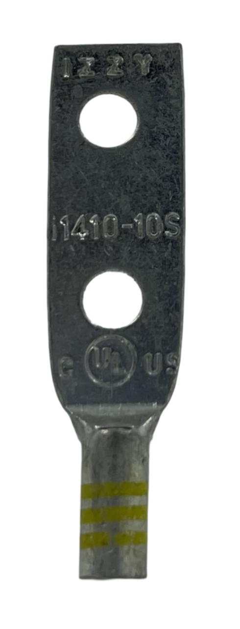 Izzy i1410-10S Compression Lug 14-10 AWG 2-Hole #10 Stud Copper W/Inspection Window Yellow