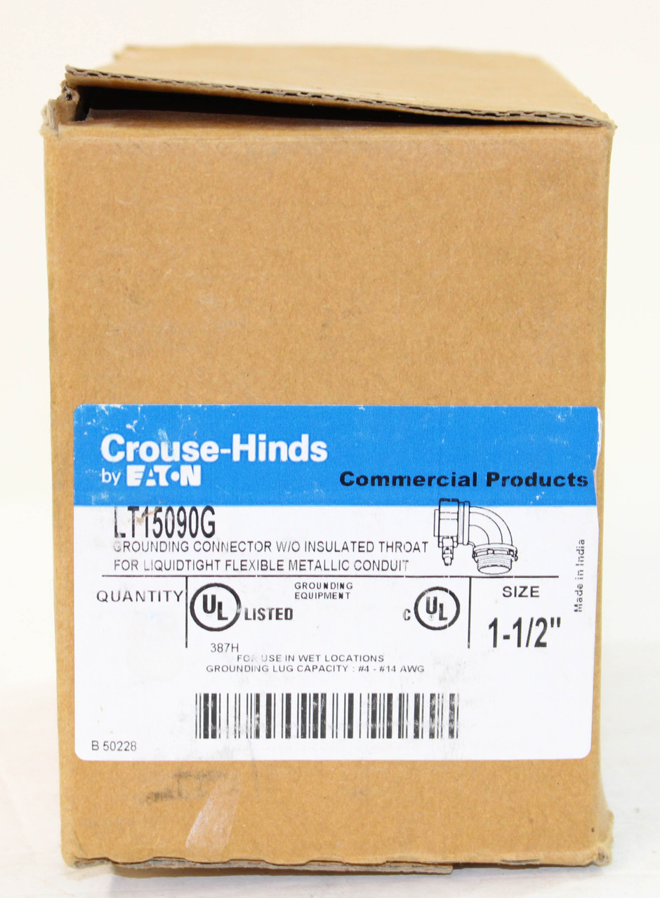 Cooper Crouse-Hinds LT15090G Grounding Connector 1 1/2-Inch 90 Degree Angle Non-Insulated