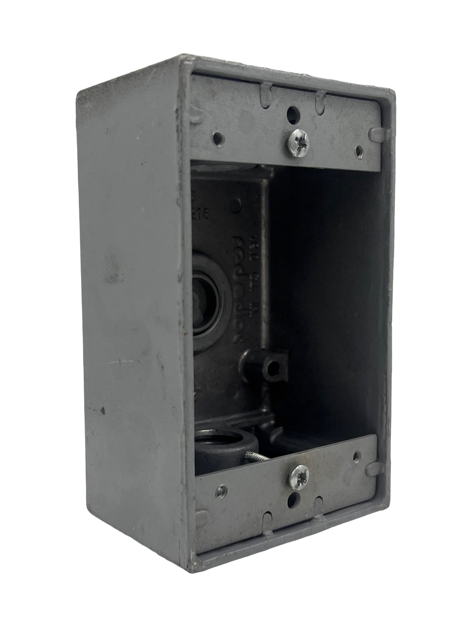 Red Dot 1506216 Electrical Box 1 Gang, Hub Size: 1/2-Inch, 3 Inlets, L: 4.5-Inch, W: 2-Inch, Aluminum, Gray