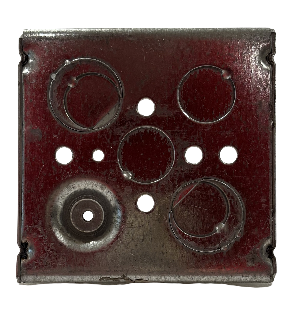 Raco 233 Square Box 4 In 2 1/8 Deep 2 Gang Steel  1/2 In; 3/4 In; 1 In KO's