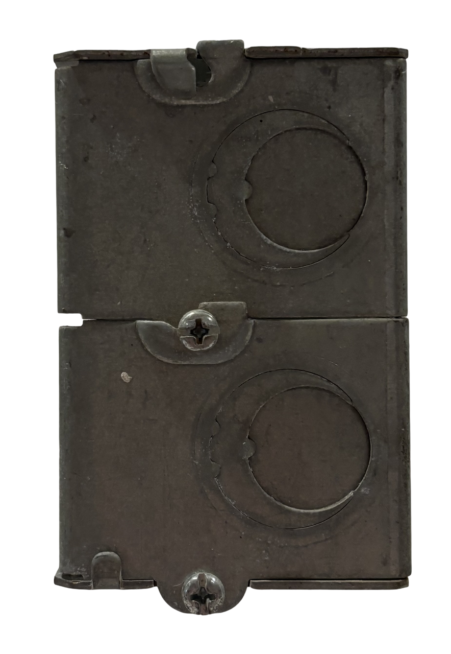 Crouse-Hinds TP691 Masonry Box Steel 2-Gang 12 KO 1/2 or 3/4 Inch