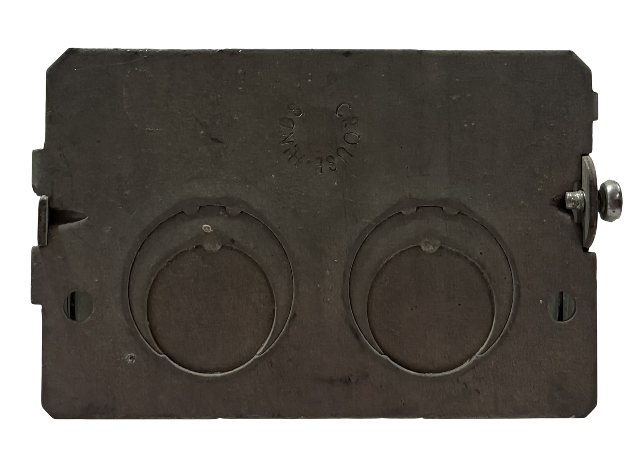 Crouse-Hinds TP691 Masonry Box Steel 2-Gang 12 KO 1/2 or 3/4 Inch