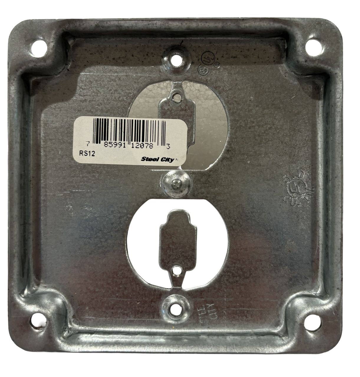 Steel City RS12 Square Box Surface Cover 5 Cu In 4 x 1/2 Inch Galvanized Steel