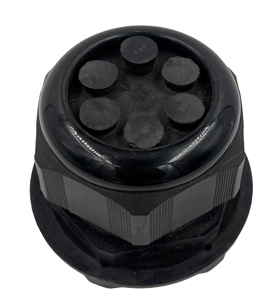 Beisit M6344B - M63x1.5mm Metric Thread Nylon Cable Gland Black w/Rubber Multi Hole Cap Range: 1-7/16" to 1-3/4", UL Recognized, IP68