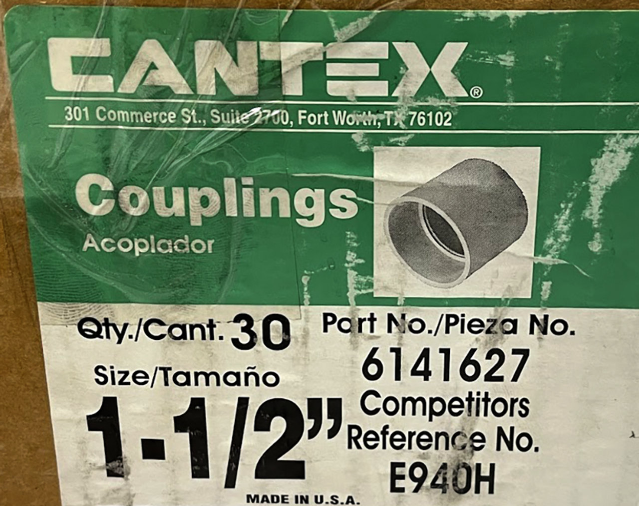 Cantex 6141627 1 1/2 Inch PVC Straight Coupling