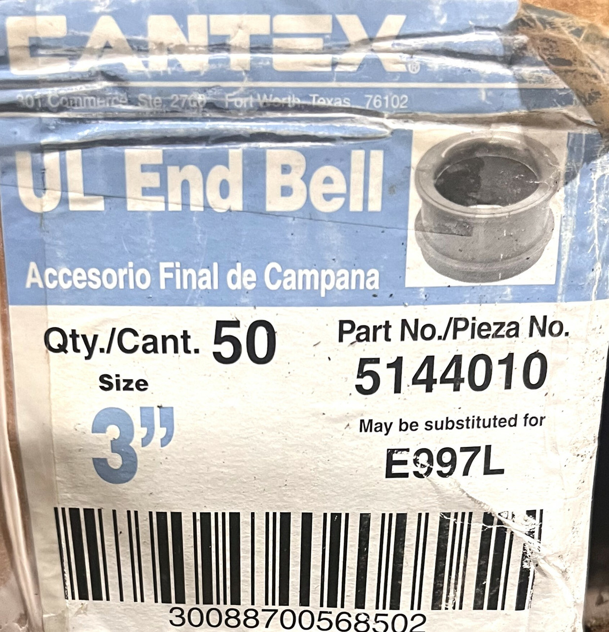 Cantex 5144010 PVC End Bell 3-Inch Schedule 40
