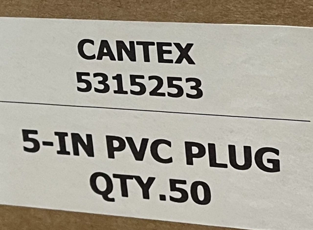Cantex 5315253 Poly Plug 5 Inch Polyurethane Black Ribbed Side Wall