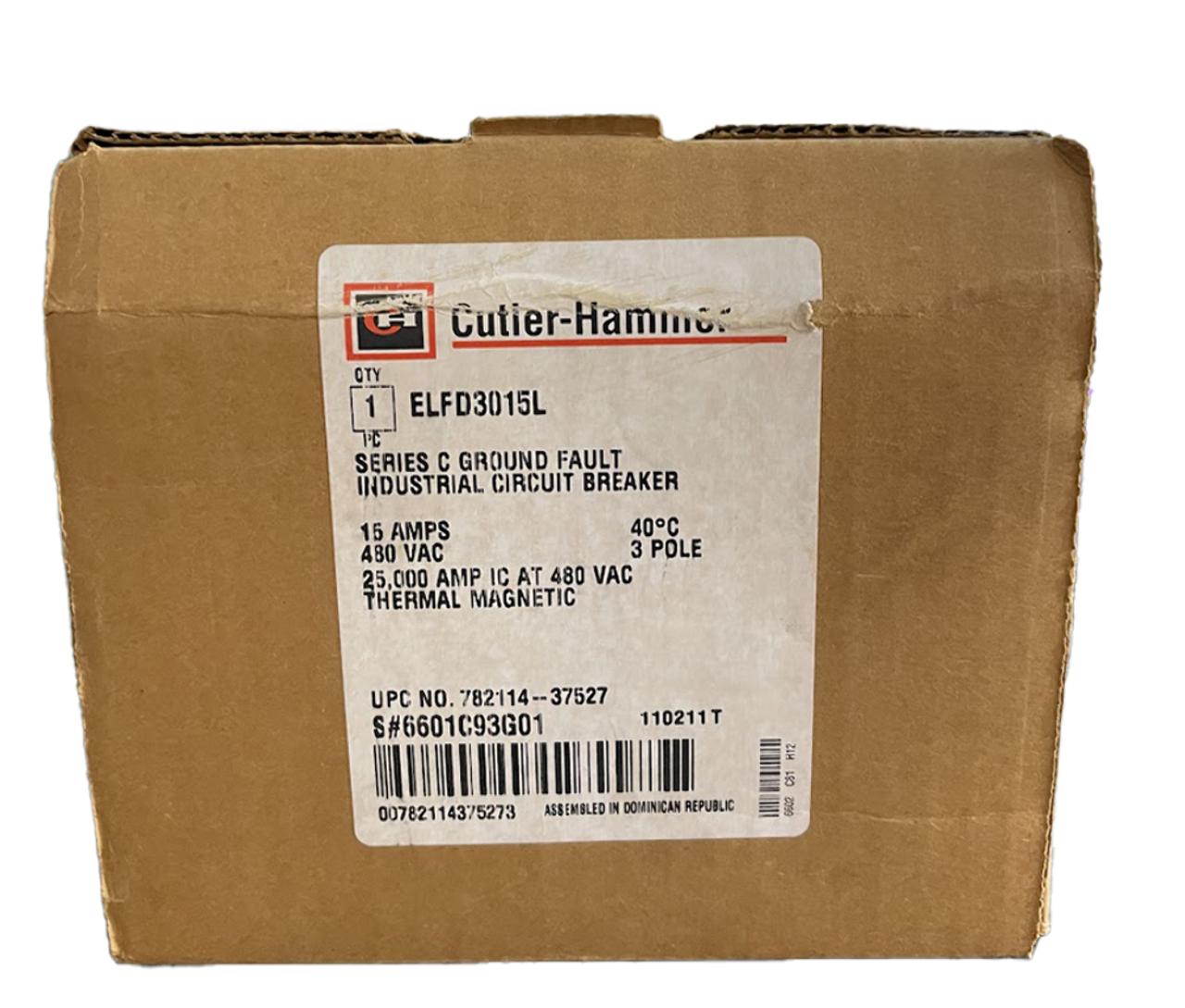 Cutler Hammer ELFD3015L Cutler-Hammer ELFD3015L Circuit Breaker15A 480V 3P