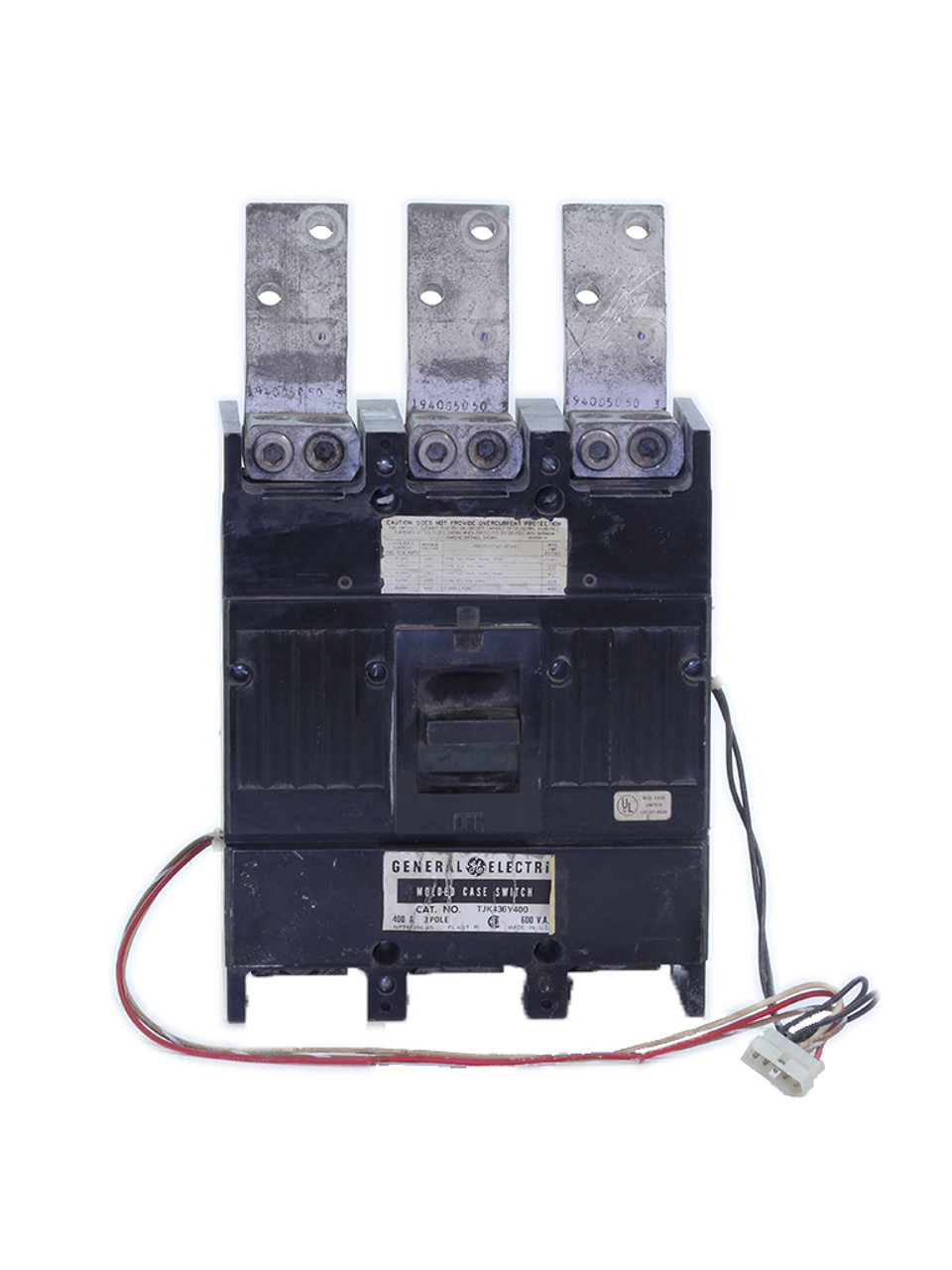 General Electric TJK436Y400 Molded Case Switch 400A 600V 3P Shunt + 2X Auxiliary