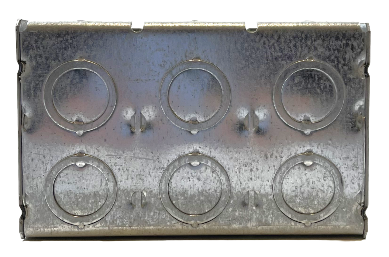 Crouse and Hinds TP692 Masonry Box 3 Gang 1/2-3/4 In KO Steel 5.5 x 3.5 x 3.75
