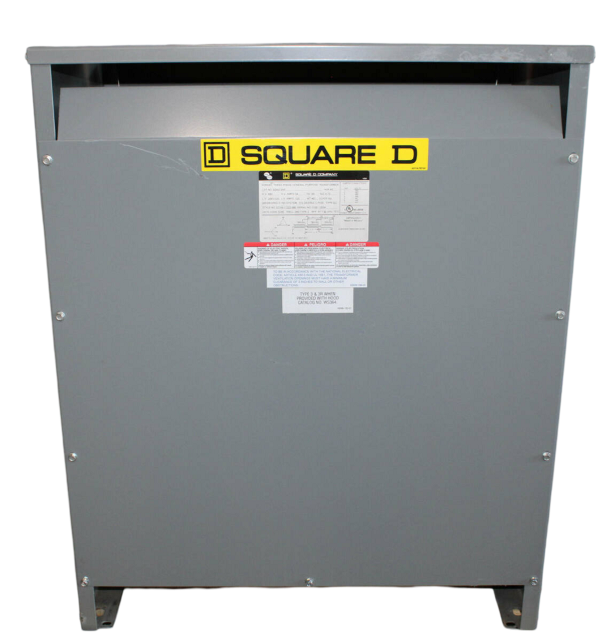 Square D EE45T3HF Transformer 45kVA Pri: 480 Sec: 208Y/120 3PH 60Hz Type 2 Encl