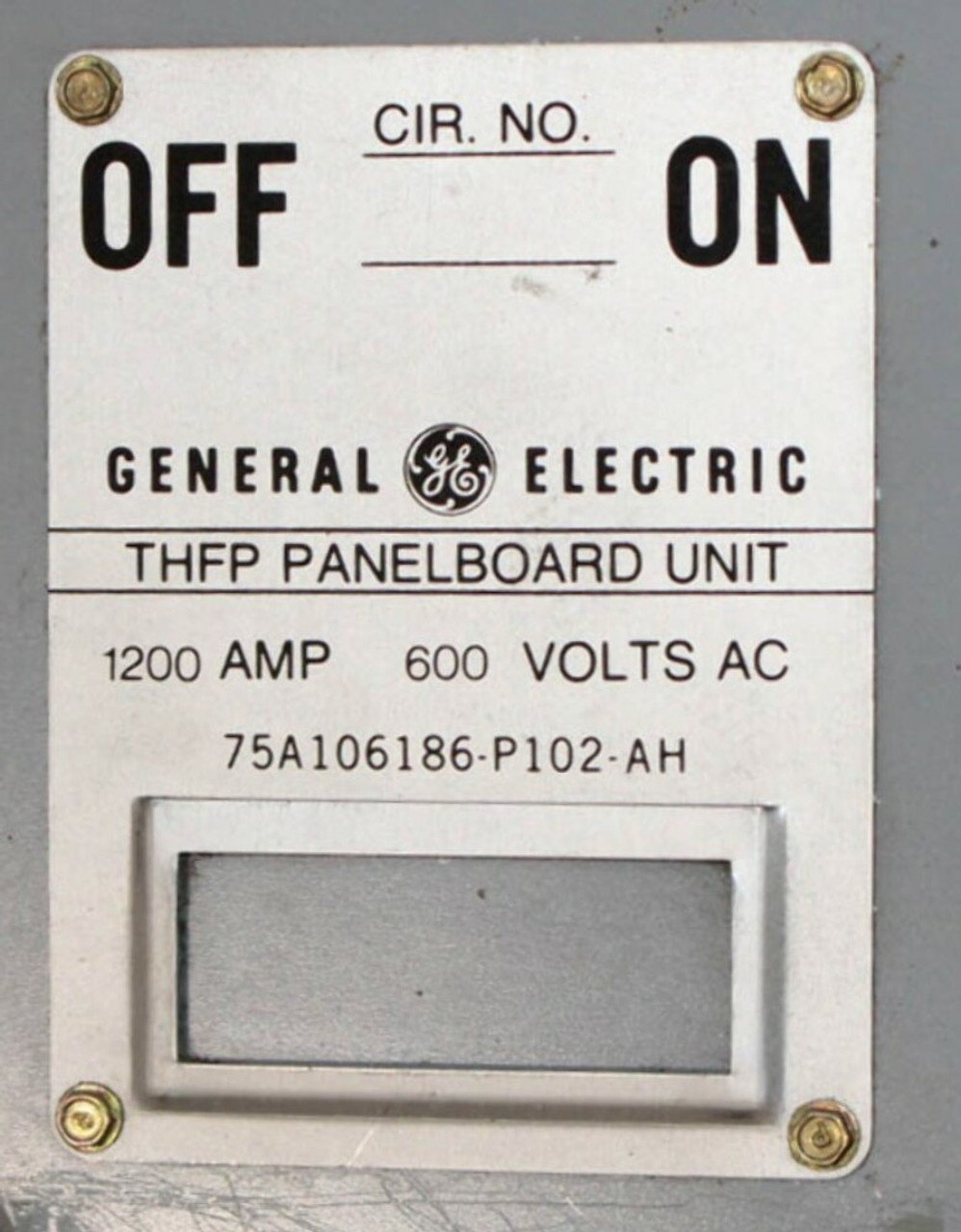 General Electric THFP368 Fusible Panelboard Switch 1200A 600V 3PH NEMA 1 Enclosure