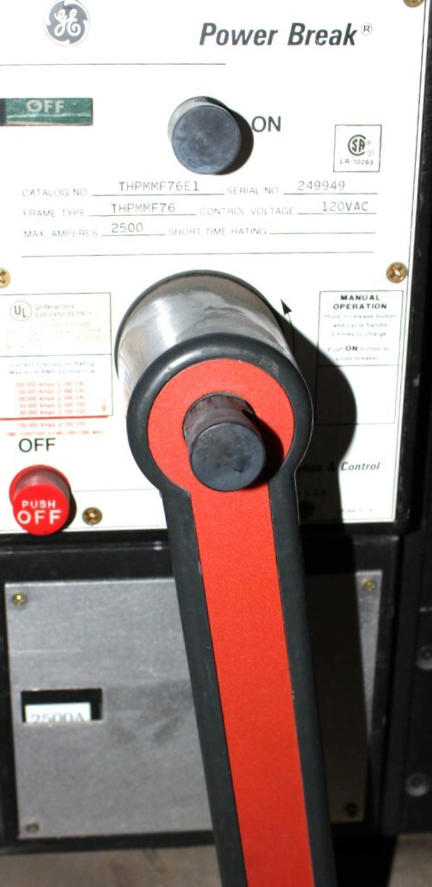 General Electric THPMMF76E1 Main Breaker 2500A 600V Operation: 120VAC 3P 3PH