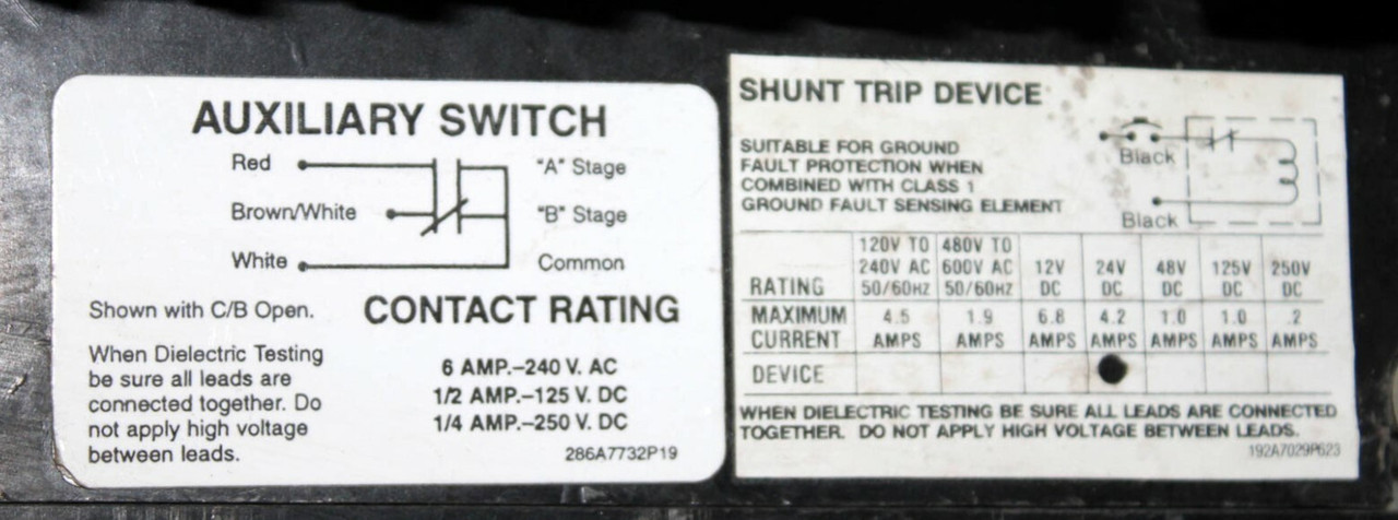 General Electric THPMMF76E1 Main Breaker 2500A 600V Operation: 120VAC 3P 3PH