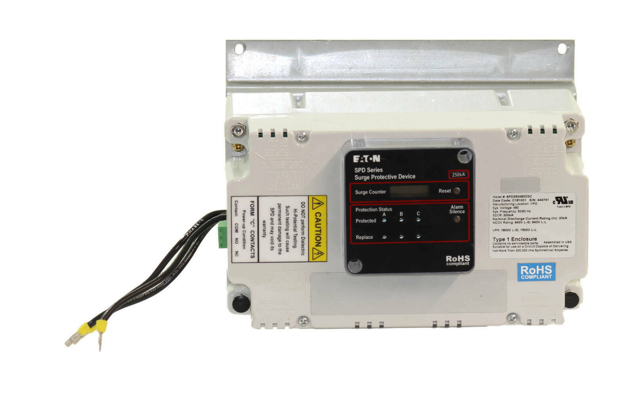 Eaton SPD250480D3C Surge Protection Device 480V Delta 3W+G 250kA Internal Integrated