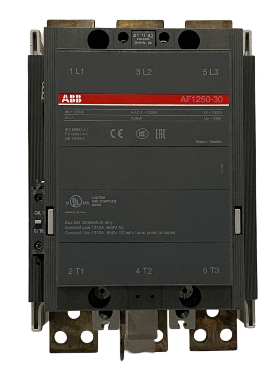 ABB AF1250-30-11-71 Contactor 1210A 600V 3P 250-500V Coil W/Auxiliary CAL18-11