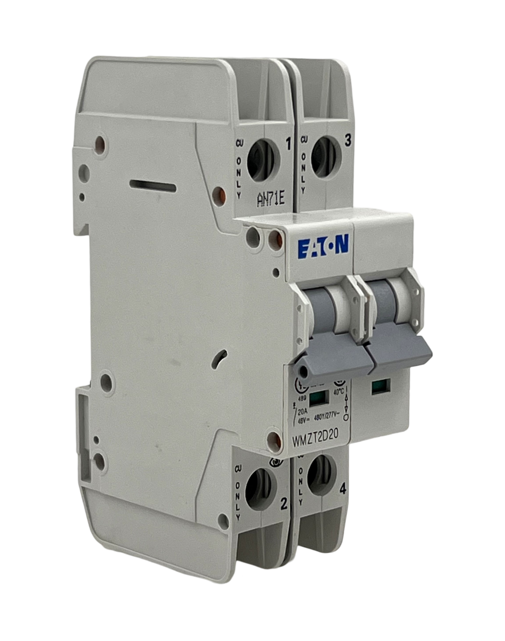 Eaton WMZT2D20  Breaker 20A 277/480V 2P 1PH 10kA DIN Rail Series WMZ