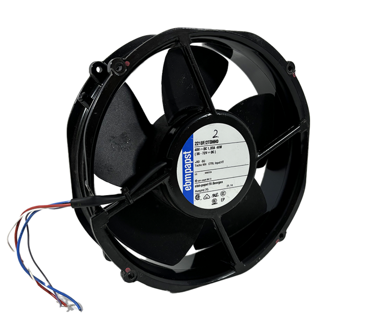 EBM Papst 2218F/2TDHH0 DC Axial Fan 220x200x51mm 48V 553 CFM 5000 RPM AL 4 Leads