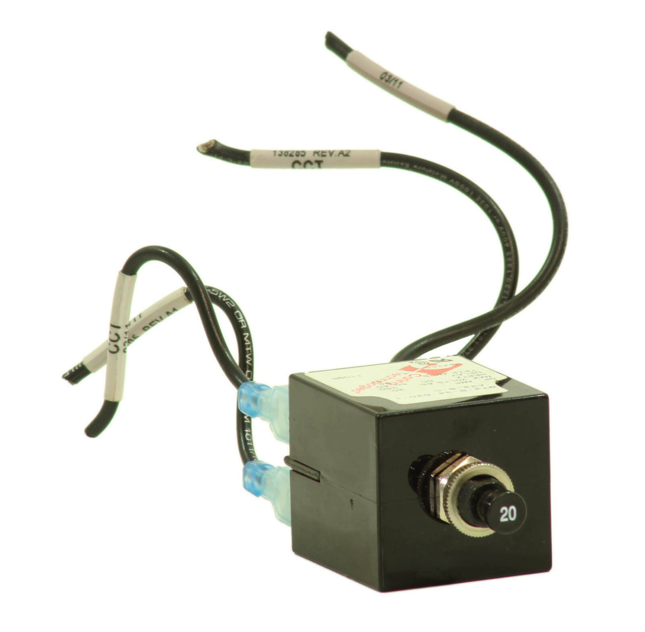 Carling Technologies MT2-B-34-620-1-A22-B-C Breaker 20A 250V 2P Push/Pull Actuator