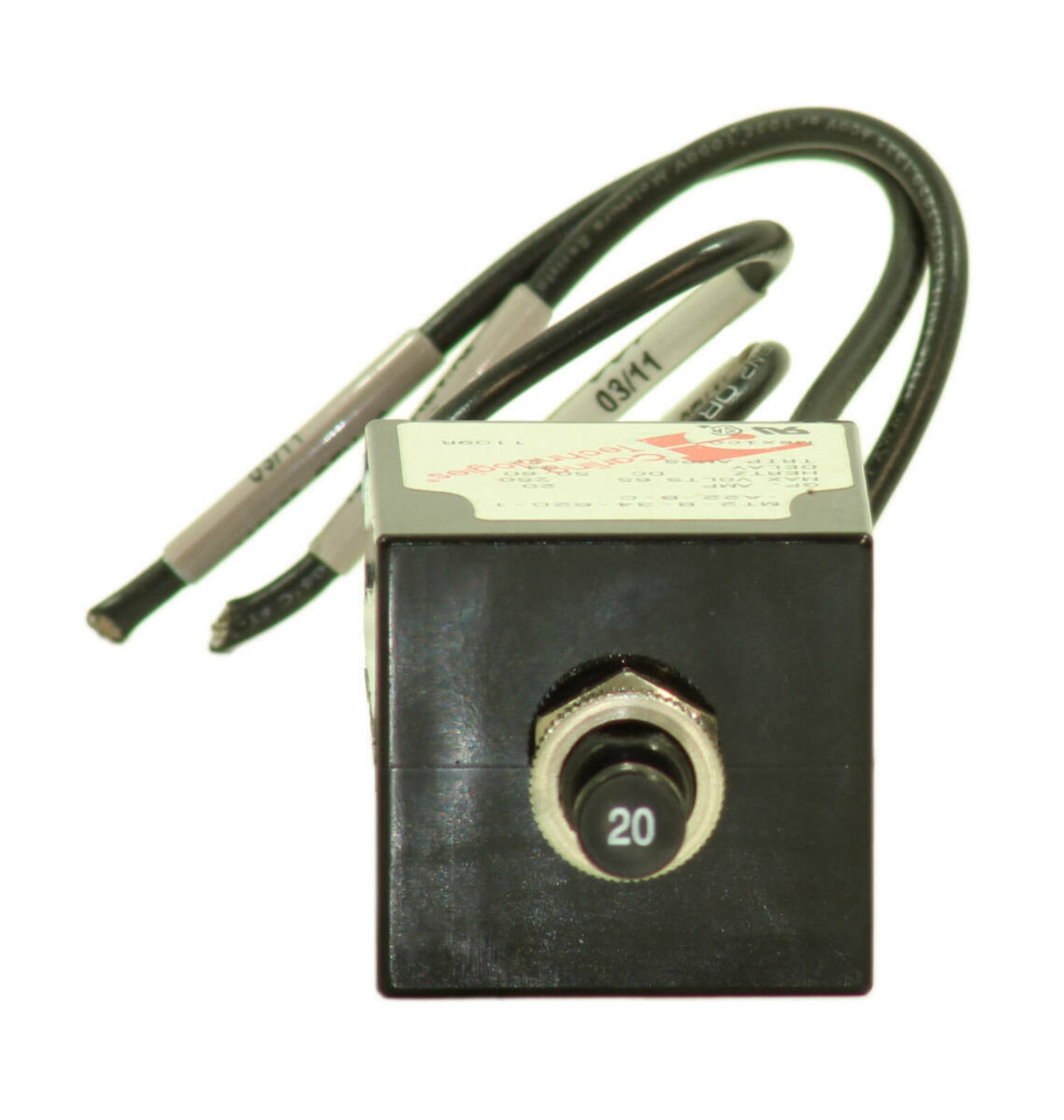 Carling Technologies MT2-B-34-620-1-A22-B-C Breaker 20A 250V 2P Push/Pull Actuator