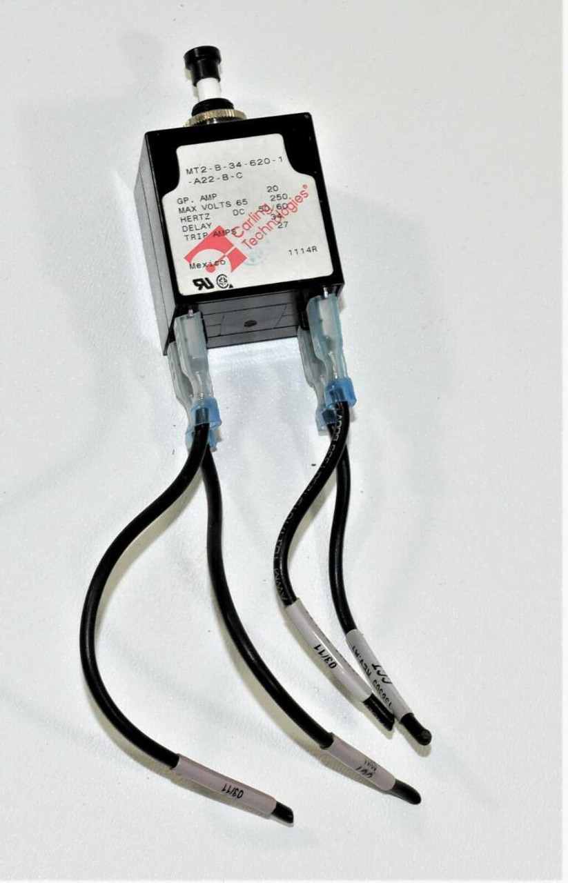 Carling Technologies MT2-B-34-620-1-A22-B-C Breaker 20A 250V 2P Push/Pull Actuator