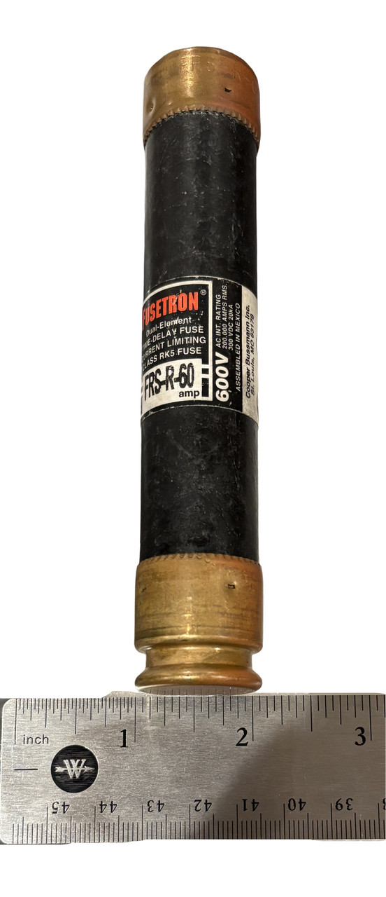 Fusetron FRS-R-60 Fuse 60A 600V 200kA Class RK5 Dual Element Time Delay Current Limiting