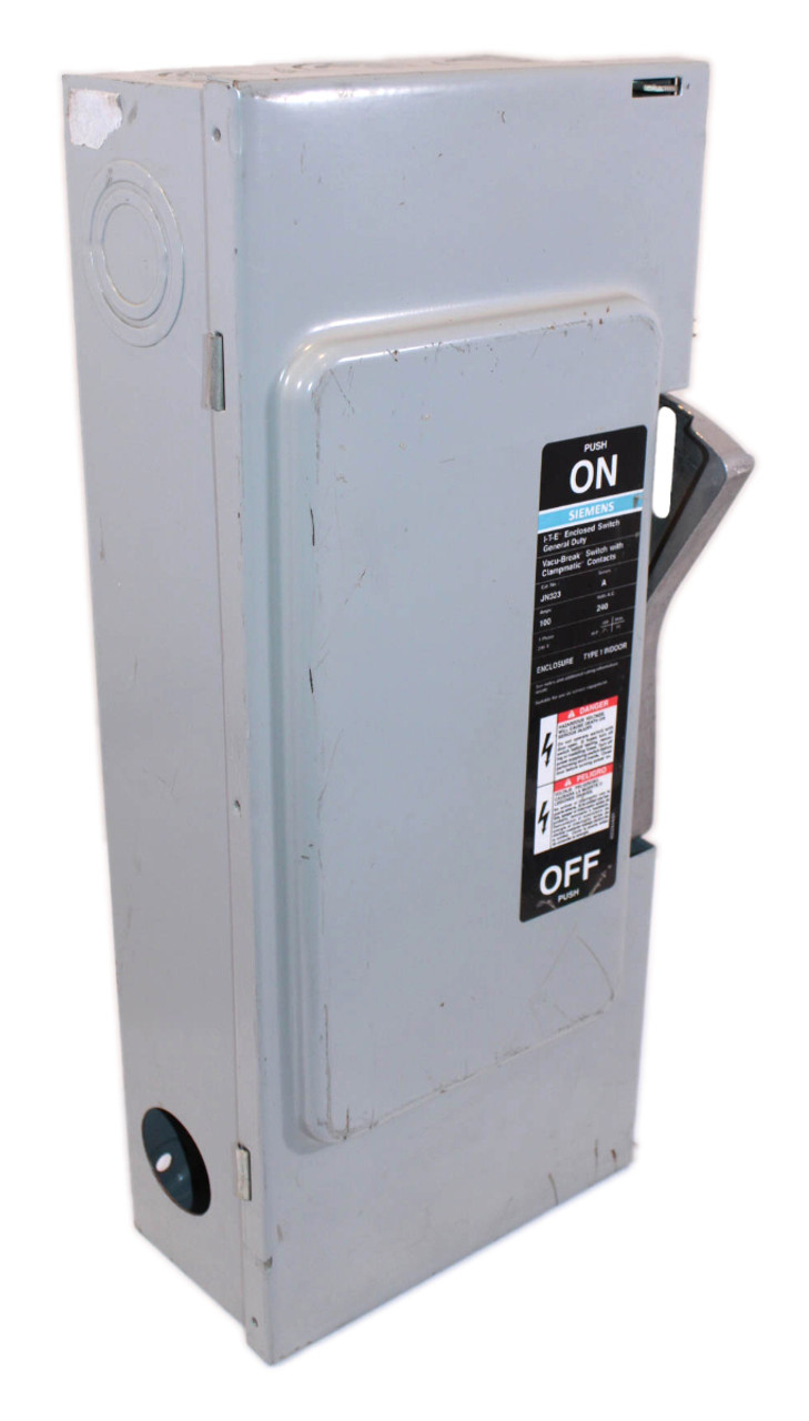 Siemens JN323 Vacu-Break Switch 100A 240V 3W 2P 1PH NEMA 1 Fusible Class R Fuse