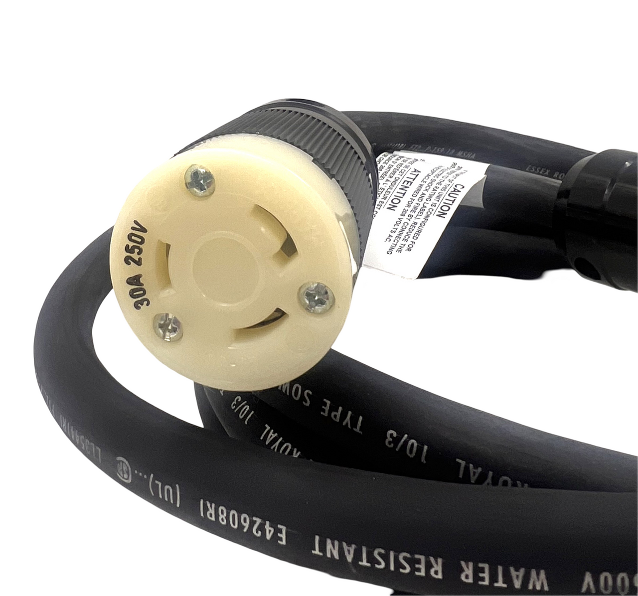 Essex Royal L6-30 Extension Cord 10/3 Type SOW 10Ft 30A 250V Marinco