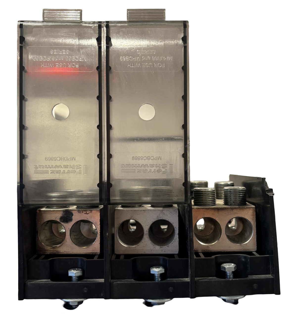 Ferraz Shawmut MPDB68093 Power Dist Block 760A CU Only 1000V 3P 10kA Screw Mnt