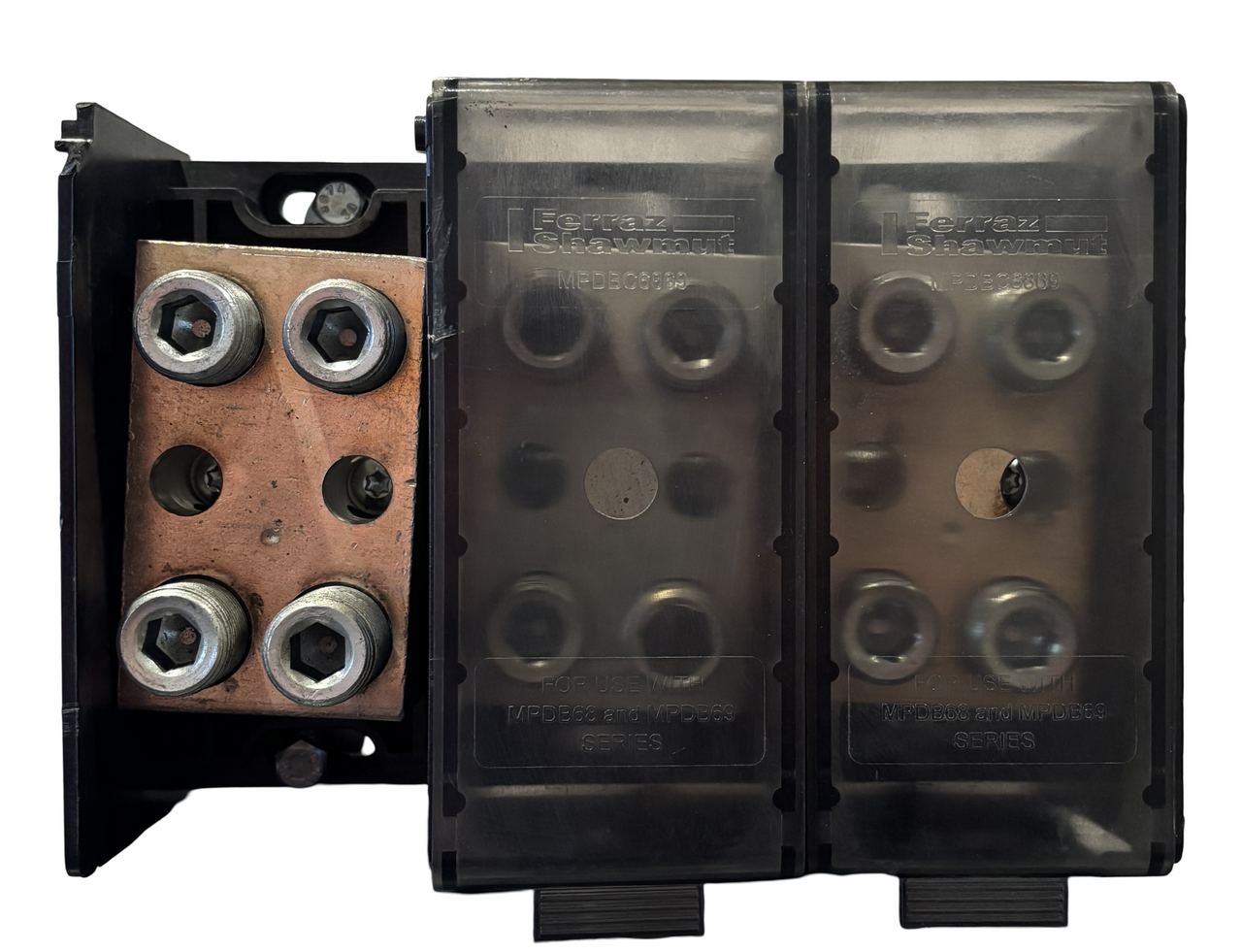 Ferraz Shawmut MPDB68093 Power Dist Block 760A CU Only 1000V 3P 10kA Screw Mnt