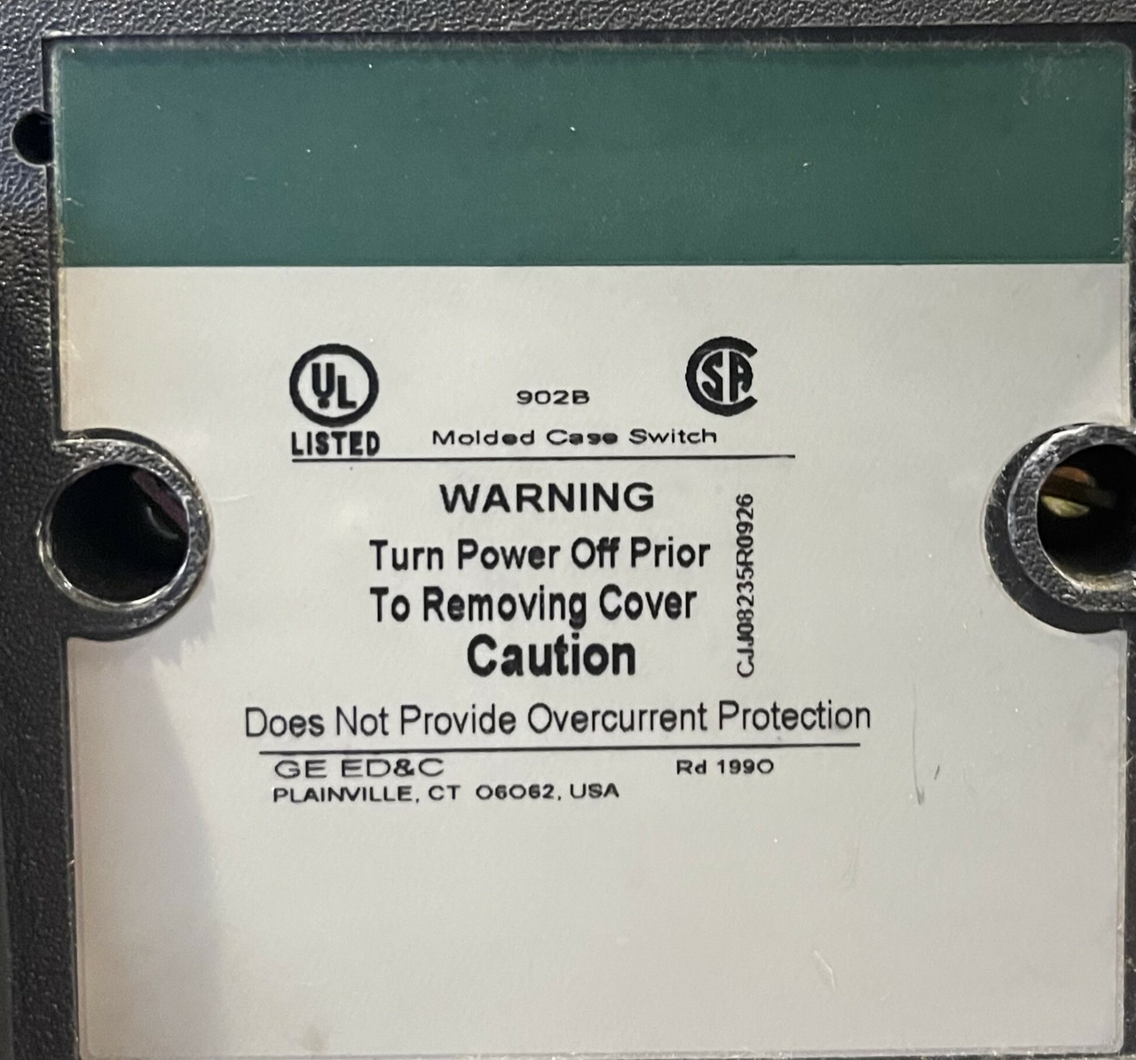 General Electric TJK43Y0001 Molded Case Switch 400A 600V 3P W/Shunt Trip