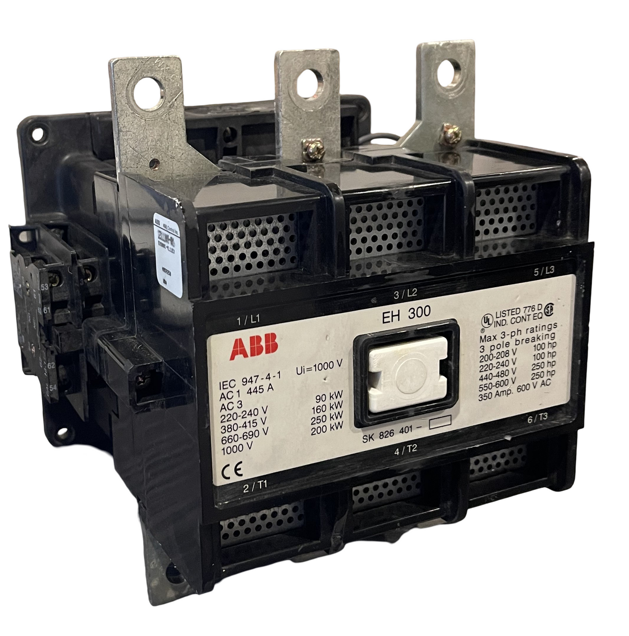 ABB EH 300 Contactor 350A 600V 3P 3PH Coil: 24V W/ Auxiliary