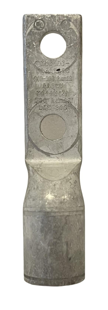 Burndy YA34A3 Compression Lug 500 kcmil 2 Hole 1/2 Inch Stud